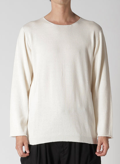 COTTON CASHMERE ROUND NECK PO KNIT