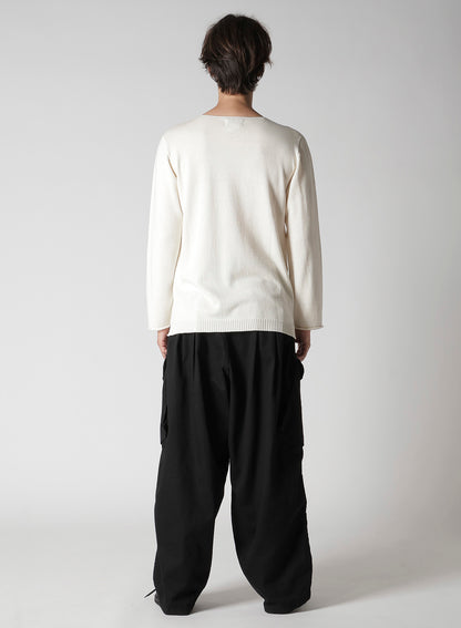 COTTON CASHMERE ROUND NECK PO KNIT