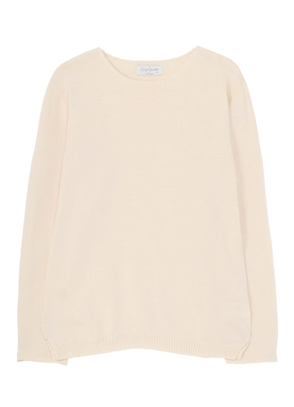 COTTON CASHMERE ROUND NECK PO KNIT