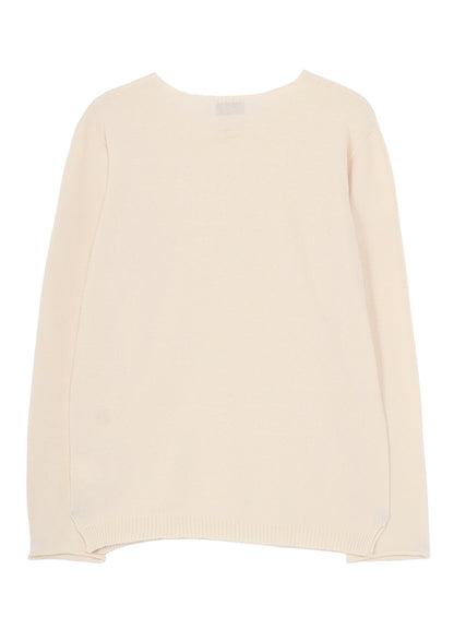 COTTON CASHMERE ROUND NECK PO KNIT