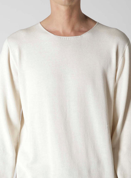 COTTON CASHMERE ROUND NECK PO KNIT