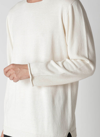 COTTON CASHMERE ROUND NECK PO KNIT