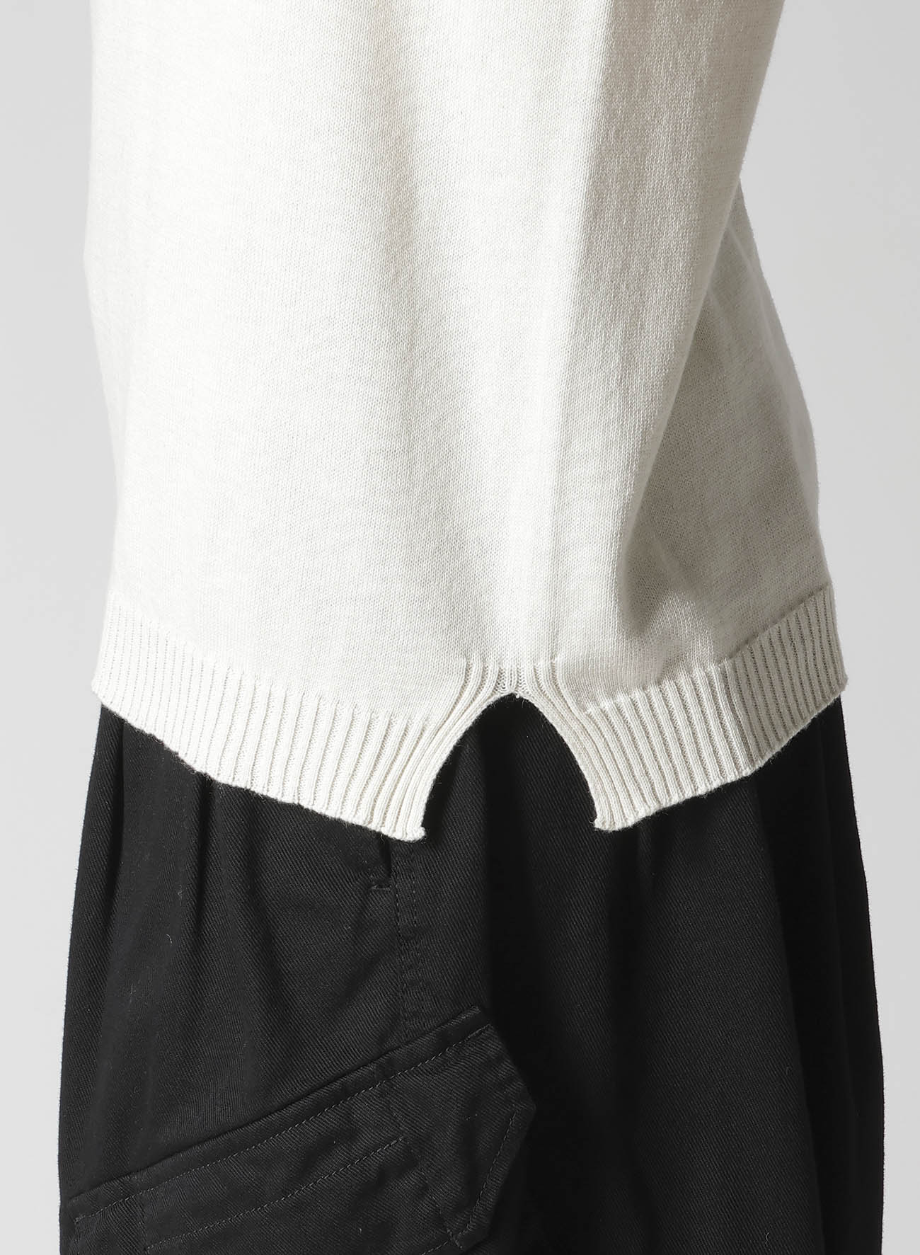 COTTON CASHMERE ROUND NECK PO KNIT