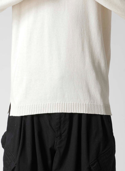 COTTON CASHMERE ROUND NECK PO KNIT