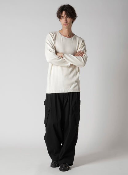 COTTON CASHMERE ROUND NECK PO KNIT