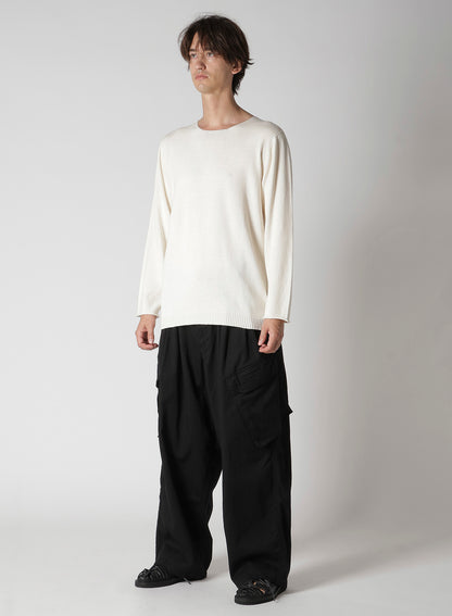 COTTON CASHMERE ROUND NECK PO KNIT