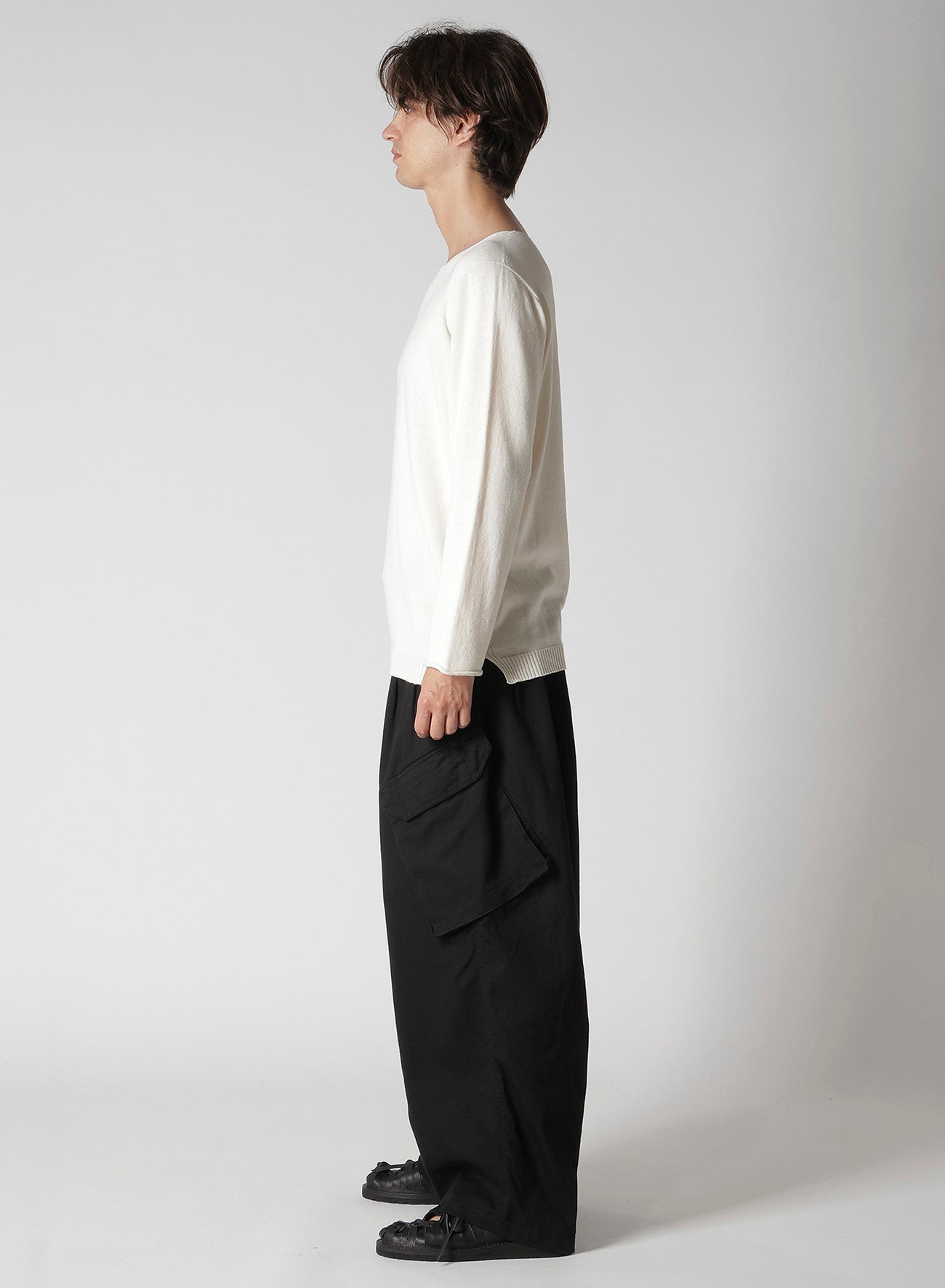 COTTON CASHMERE ROUND NECK PO KNIT