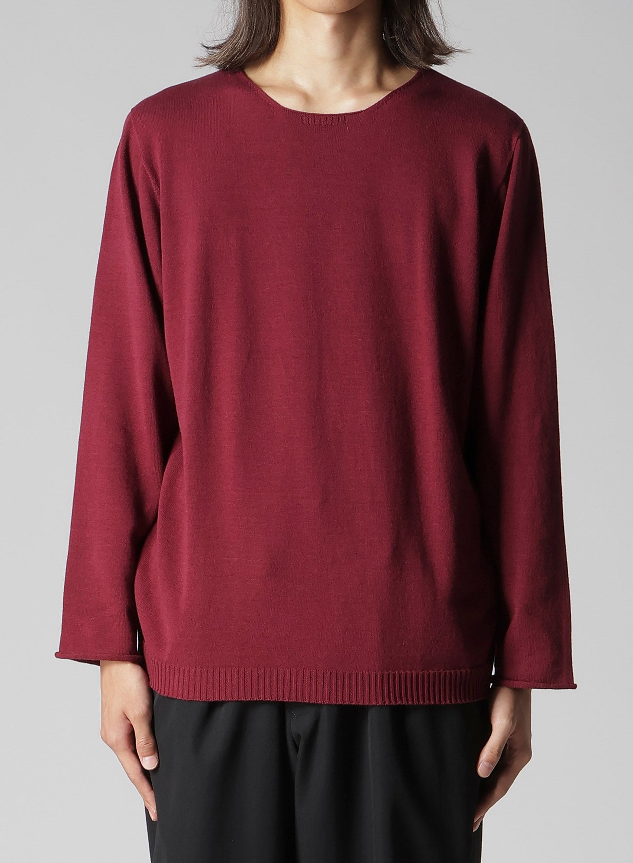 COTTON CASHMERE ROUND NECK PO KNIT