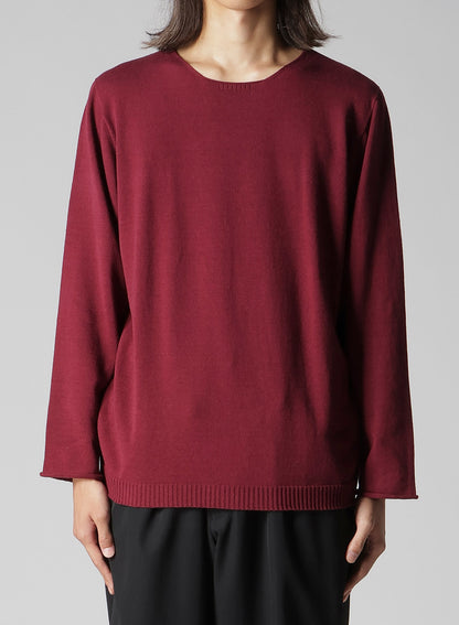 COTTON CASHMERE ROUND NECK PO KNIT