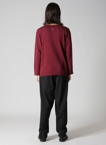 COTTON CASHMERE ROUND NECK PO KNIT