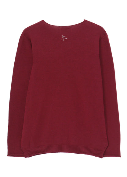 COTTON CASHMERE ROUND NECK PO KNIT