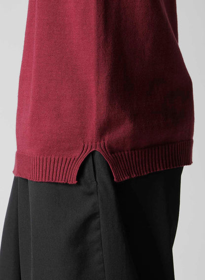 COTTON CASHMERE ROUND NECK PO KNIT