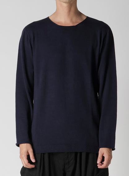COTTON CASHMERE ROUND NECK PO KNIT