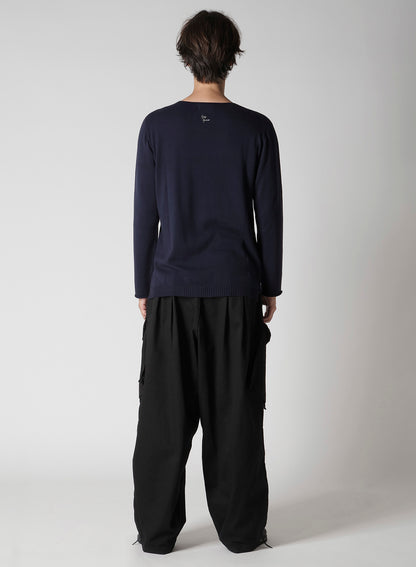 COTTON CASHMERE ROUND NECK PO KNIT