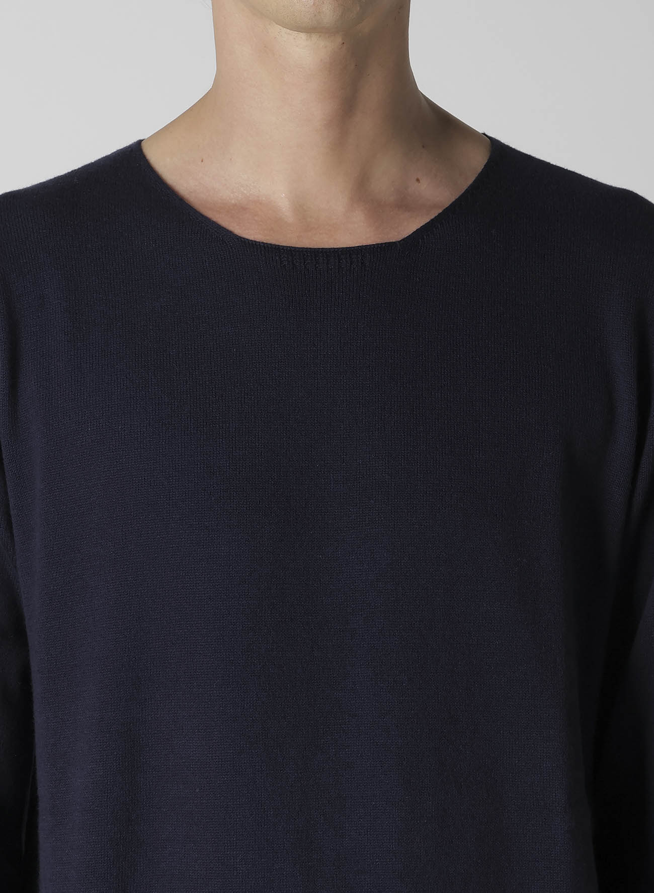 COTTON CASHMERE ROUND NECK PO KNIT