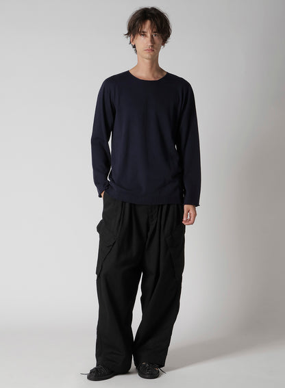 COTTON CASHMERE ROUND NECK PO KNIT