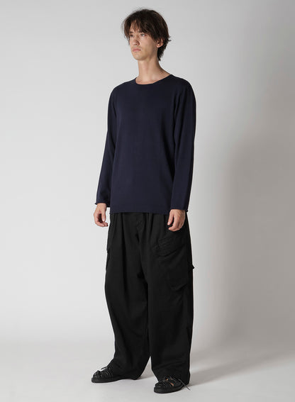 COTTON CASHMERE ROUND NECK PO KNIT