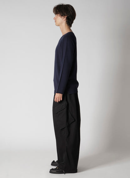 COTTON CASHMERE ROUND NECK PO KNIT