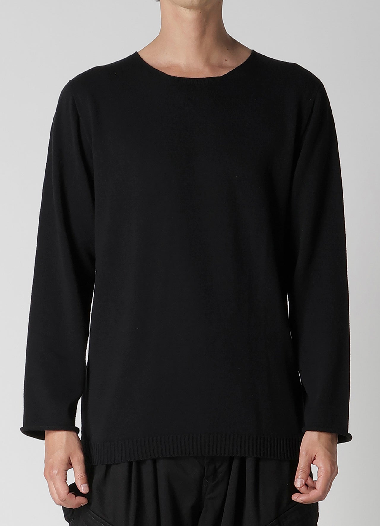 COTTON CASHMERE ROUND NECK PO KNIT