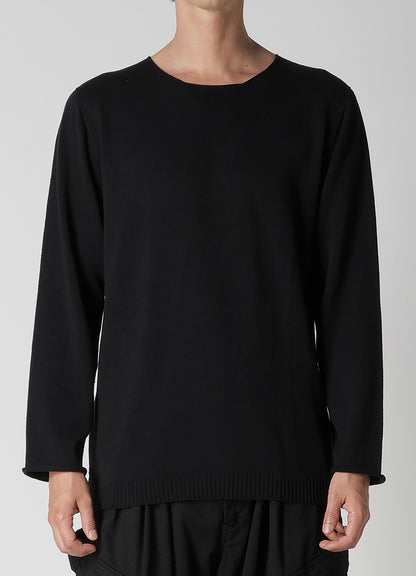 COTTON CASHMERE ROUND NECK PO KNIT