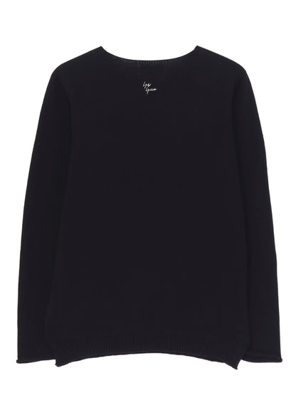 COTTON CASHMERE ROUND NECK PO KNIT