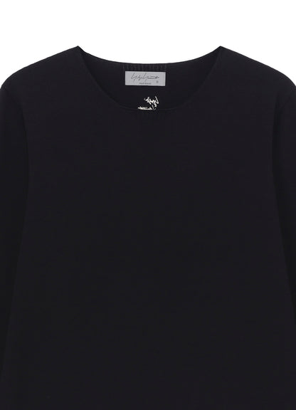 COTTON CASHMERE ROUND NECK PO KNIT