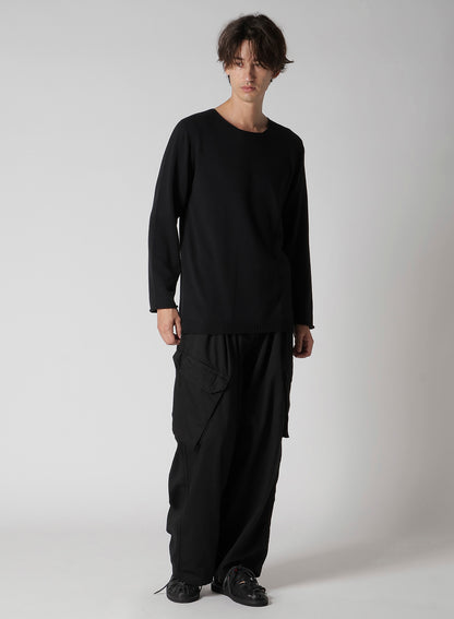 COTTON CASHMERE ROUND NECK PO KNIT