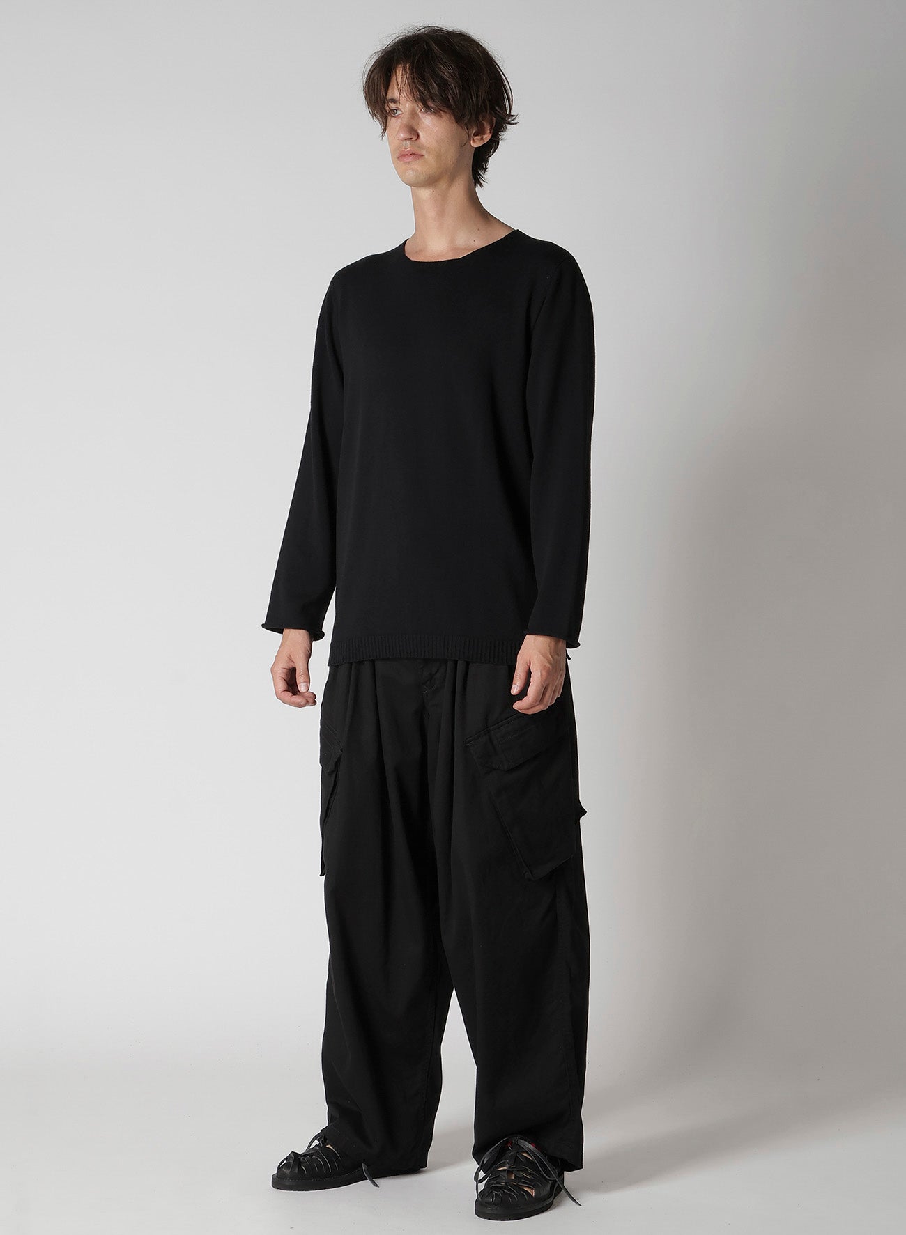 COTTON CASHMERE ROUND NECK PO KNIT