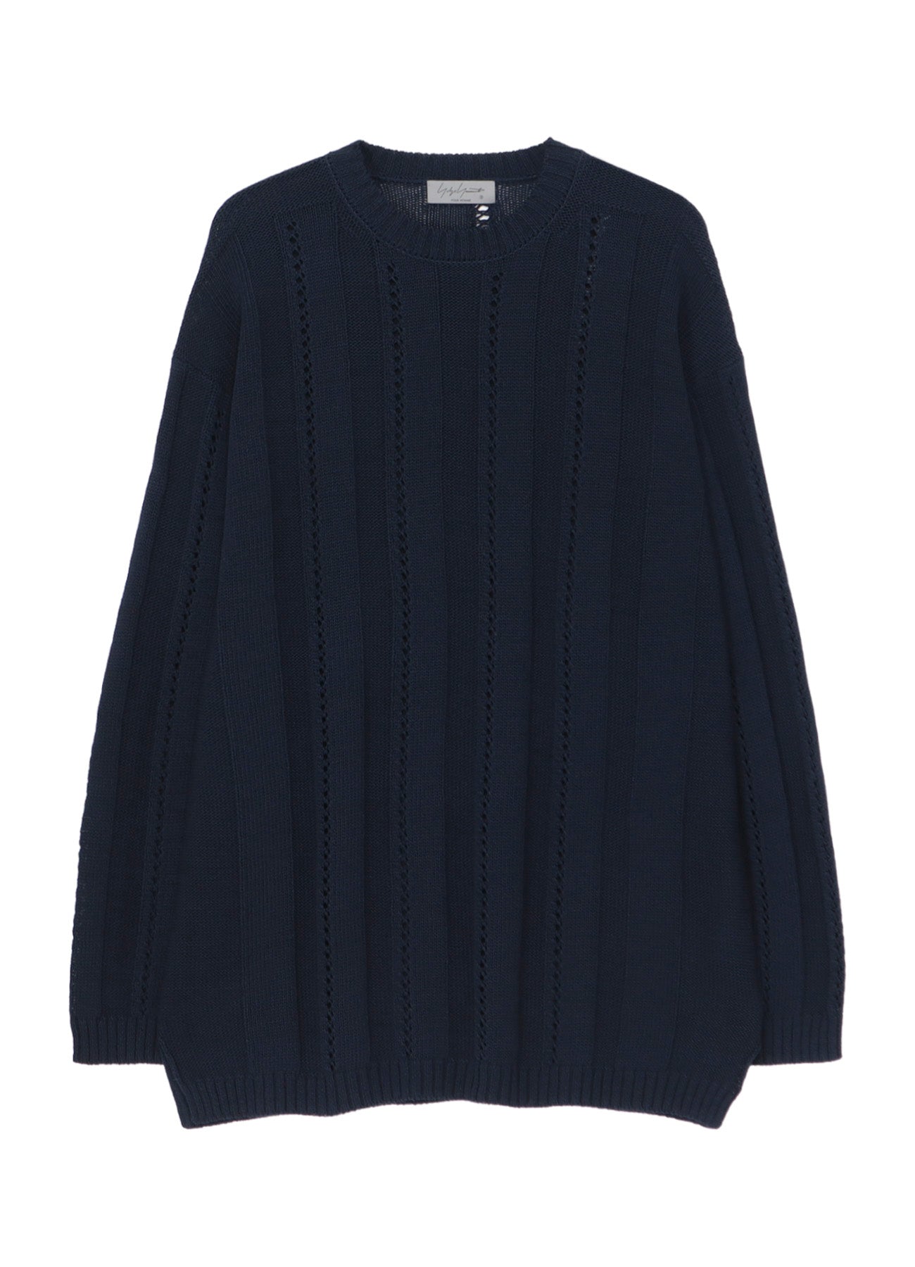 5G 1PLY OPENWORK RIB ROUND NECK PO