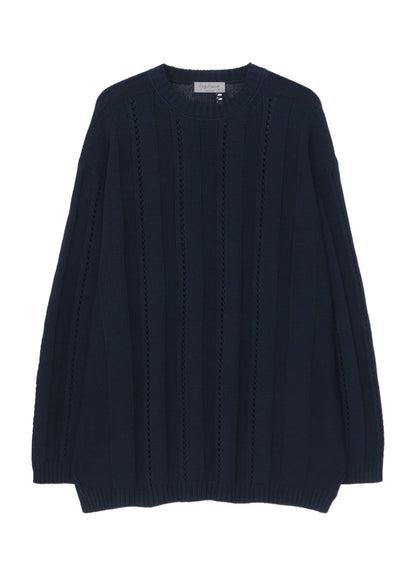 5G 1PLY OPENWORK RIB ROUND NECK PO