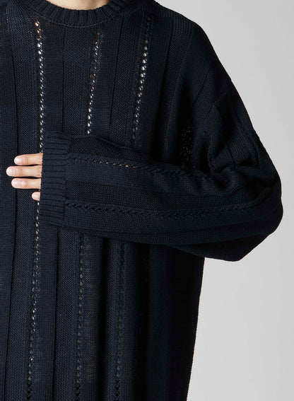 5G 1PLY OPENWORK RIB ROUND NECK PO