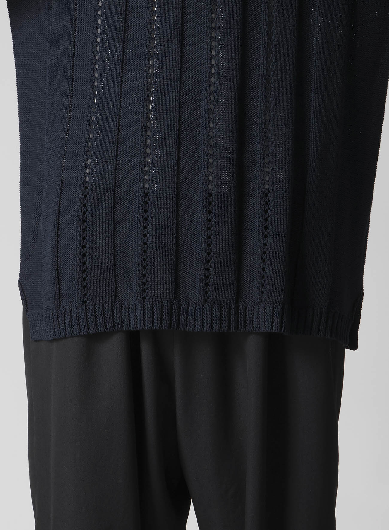 5G 1PLY OPENWORK RIB ROUND NECK PO