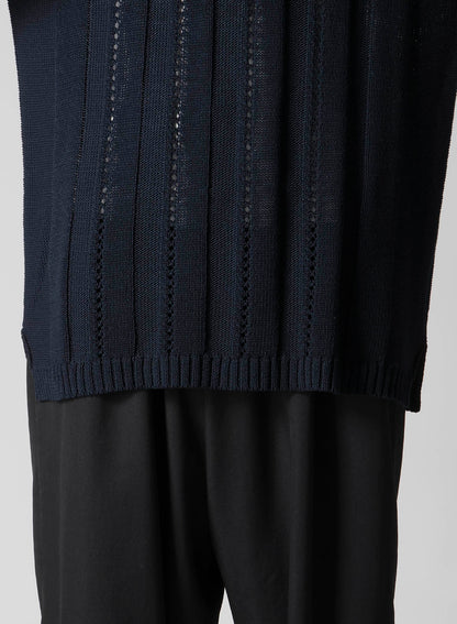 5G 1PLY OPENWORK RIB ROUND NECK PO