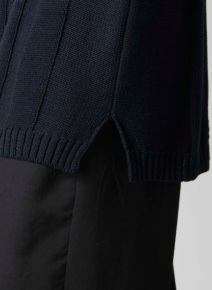 5G 1PLY OPENWORK RIB ROUND NECK PO