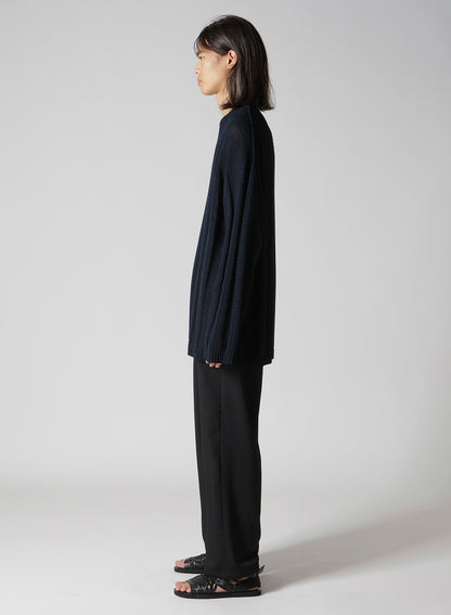 5G 1PLY OPENWORK RIB ROUND NECK PO