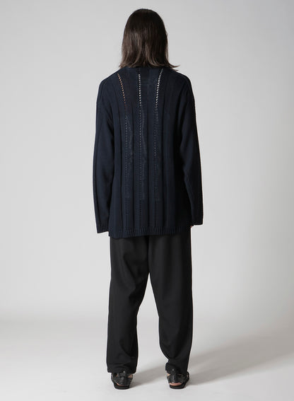 5G 1PLY OPENWORK RIB ROUND NECK PO