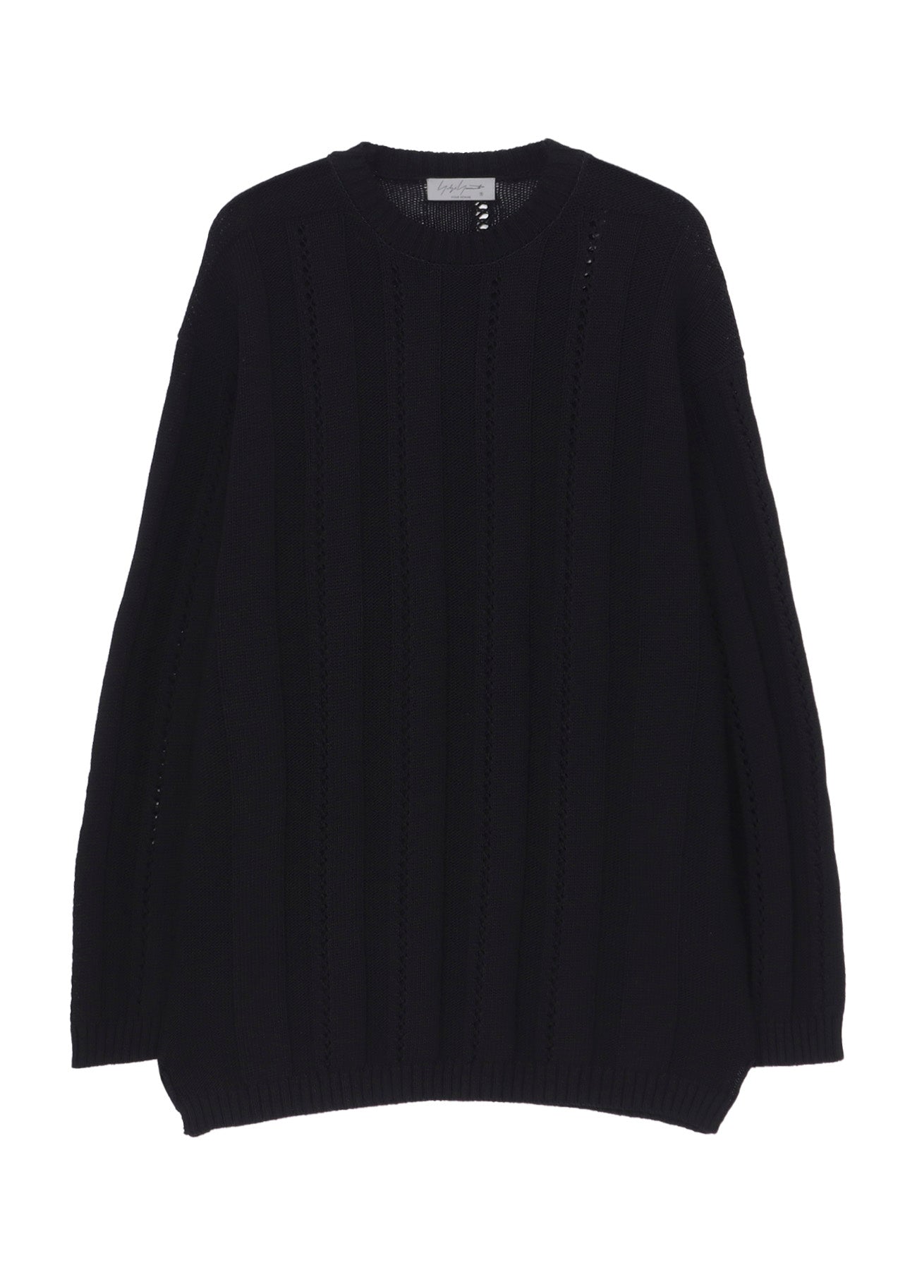 5G 1PLY OPENWORK RIB ROUND NECK PO