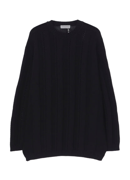 5G 1PLY OPENWORK RIB ROUND NECK PO