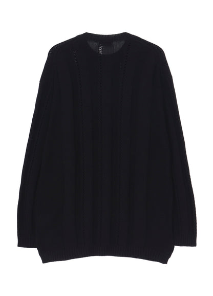 5G 1PLY OPENWORK RIB ROUND NECK PO