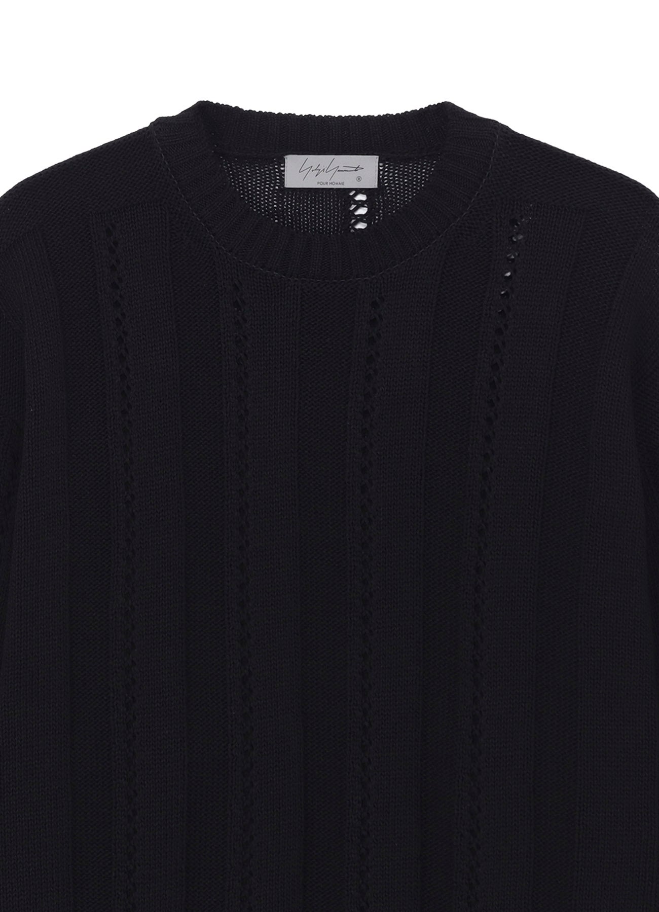 5G 1PLY OPENWORK RIB ROUND NECK PO