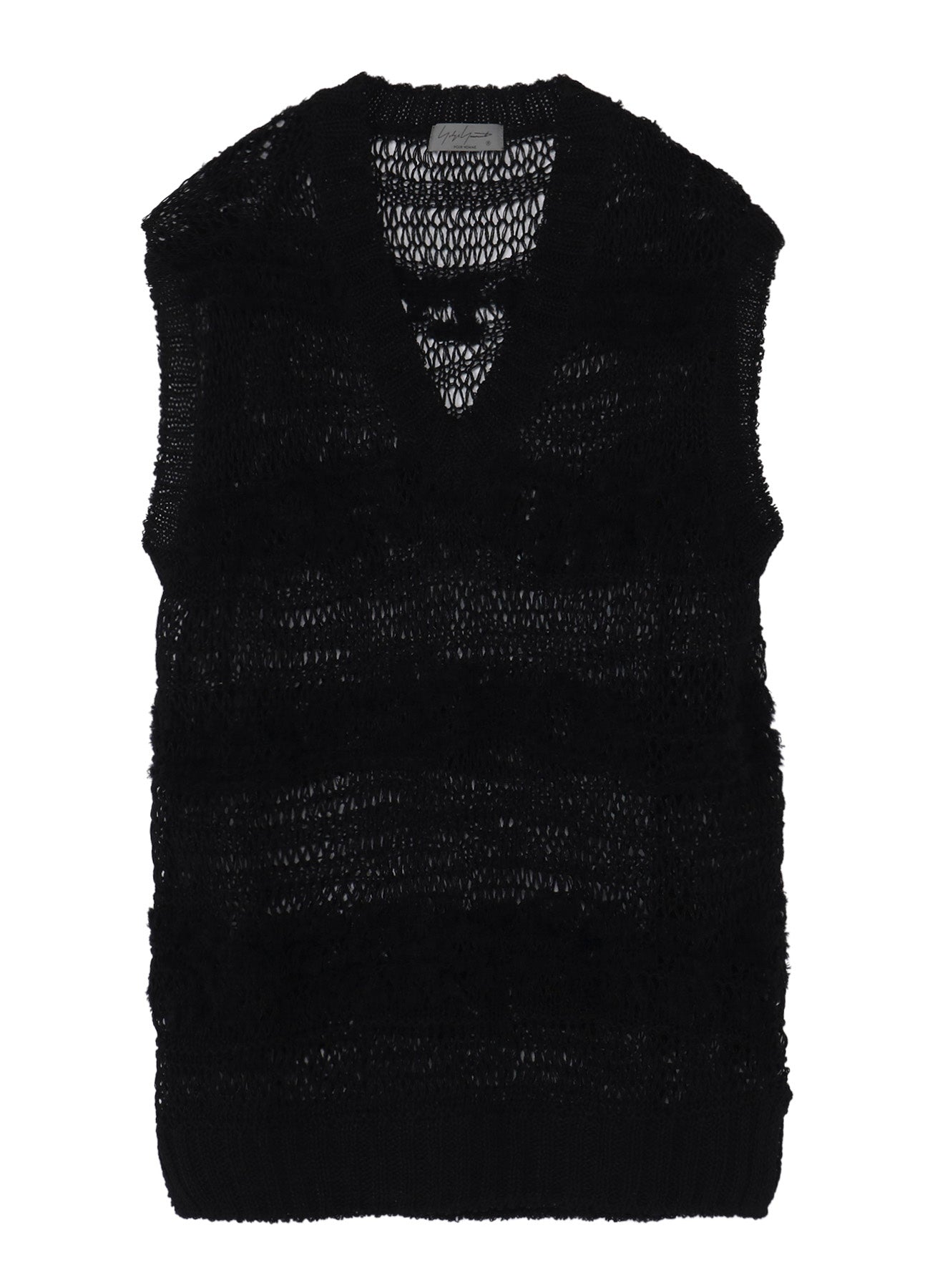 5G 2PLY DROP KNIT STRIPE V NECK PATTERN VEST