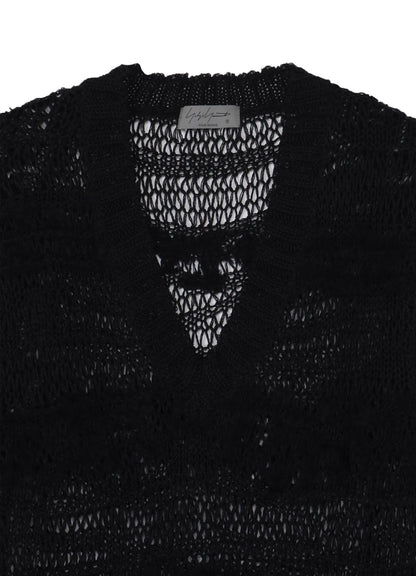 5G 2PLY DROP KNIT STRIPE V NECK PATTERN VEST