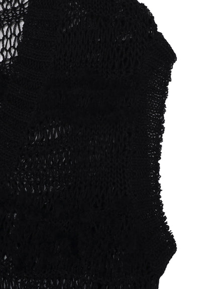 5G 2PLY DROP KNIT STRIPE V NECK PATTERN VEST