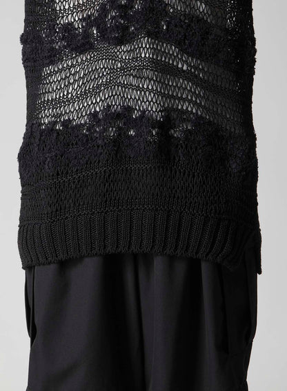 5G 2PLY DROP KNIT STRIPE V NECK PATTERN VEST