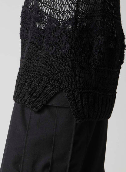 5G 2PLY DROP KNIT STRIPE V NECK PATTERN VEST