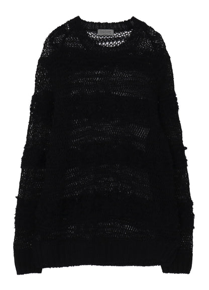 5G 2PLY DROP KNIT STRIPE ROUND NECK PATTERN PO