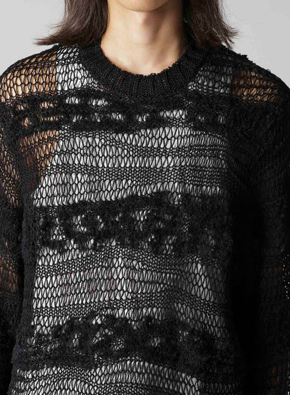 5G 2PLY DROP KNIT STRIPE ROUND NECK PATTERN PO