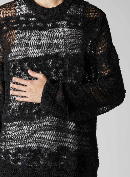 5G 2PLY DROP KNIT STRIPE ROUND NECK PATTERN PO