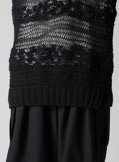 5G 2PLY DROP KNIT STRIPE ROUND NECK PATTERN PO