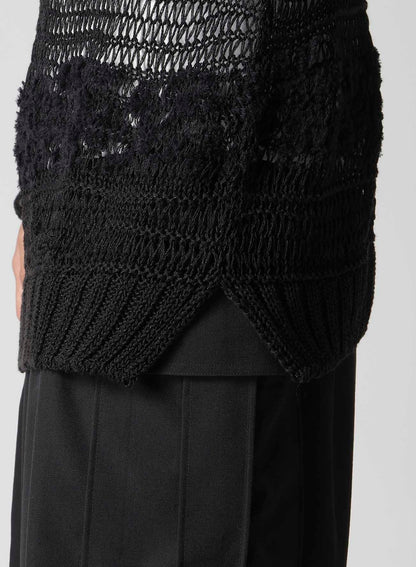 5G 2PLY DROP KNIT STRIPE ROUND NECK PATTERN PO